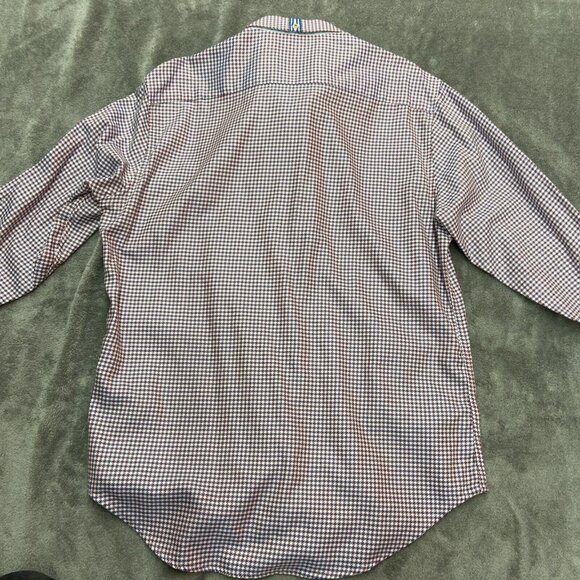 Robert Graham Button Up Shirt Mens Large Flip Cuff Houndstooth Long Sleeve - Picture 10 of 16